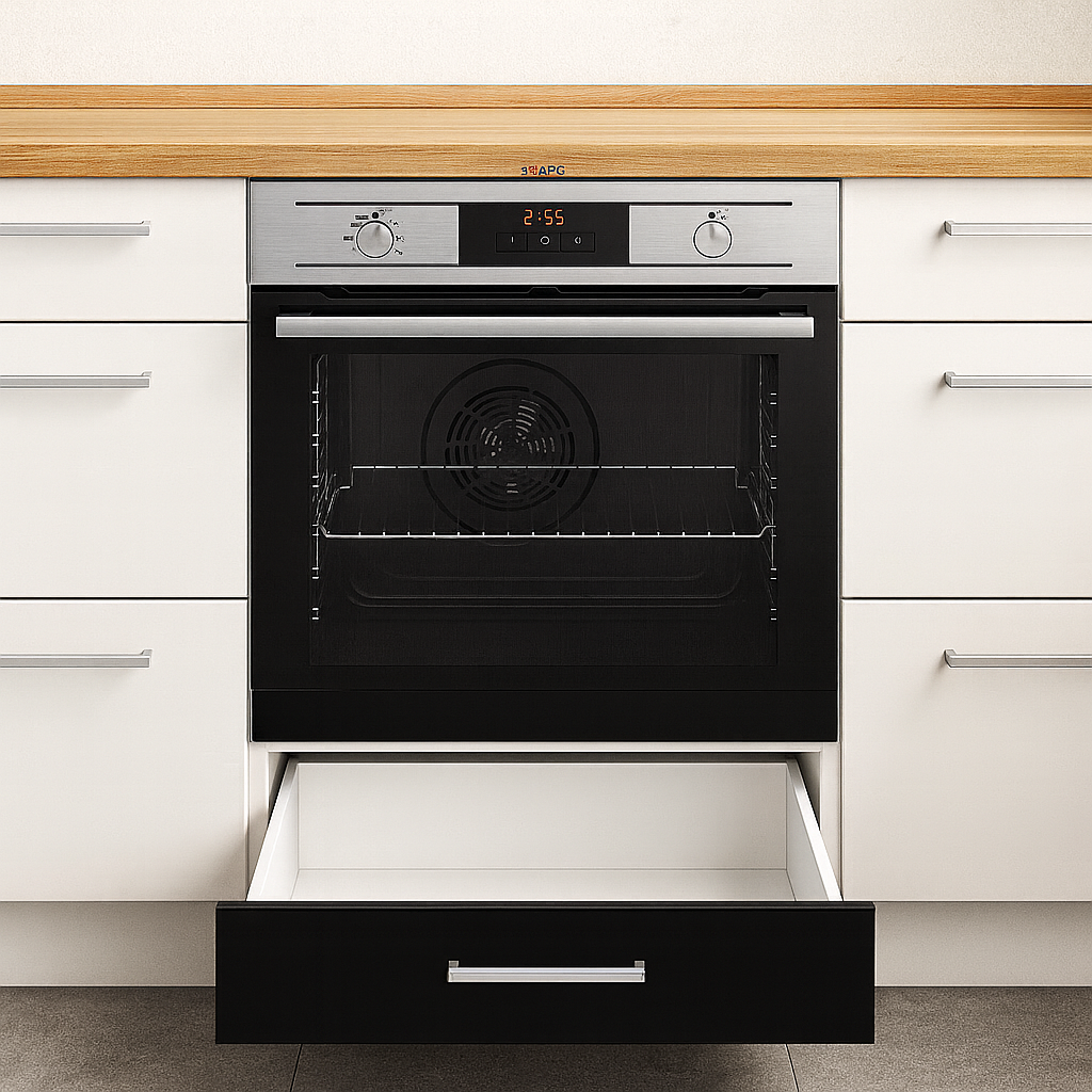 Kontor-Hermsen Unterschrank 60 cm Backofenschrank Schwarz