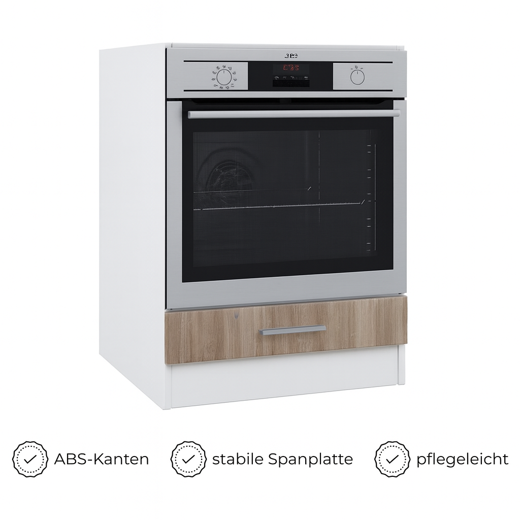 Kontor-Hermsen Unterschrank 60 cm Backofenschrank Sonoma Eiche