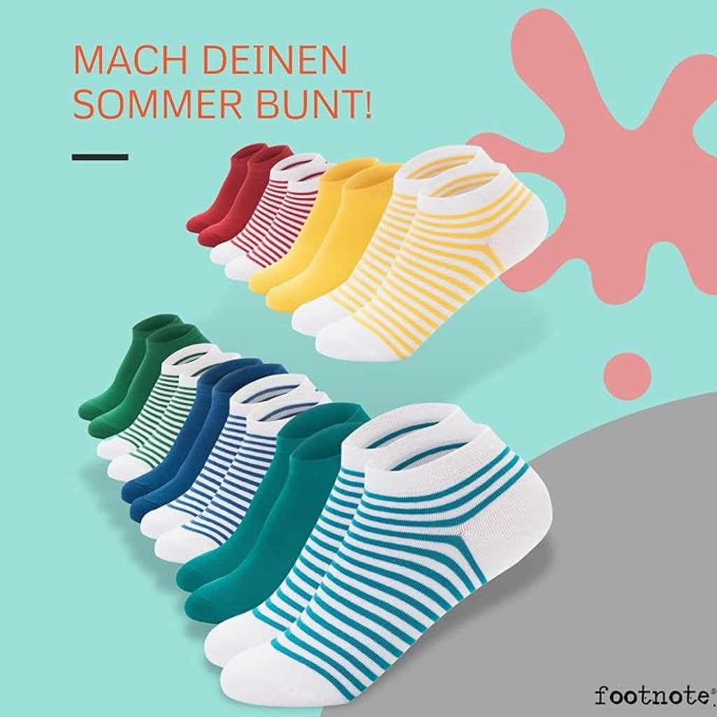 Footnote Sneakersocken - hochwertige trendige Socken mit Softbund - 10 Paar