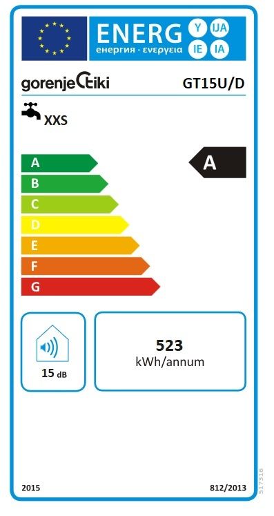 Gorenje Boiler GT 15U DRUCKFEST Warmwasserbereiter 14,9 Liter untertisch