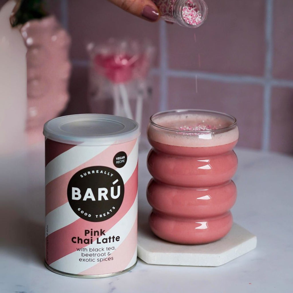 BARÚ Vegan Pink Chai Latte Pulver 6x250 g mit Roter Beete & Schwarztee