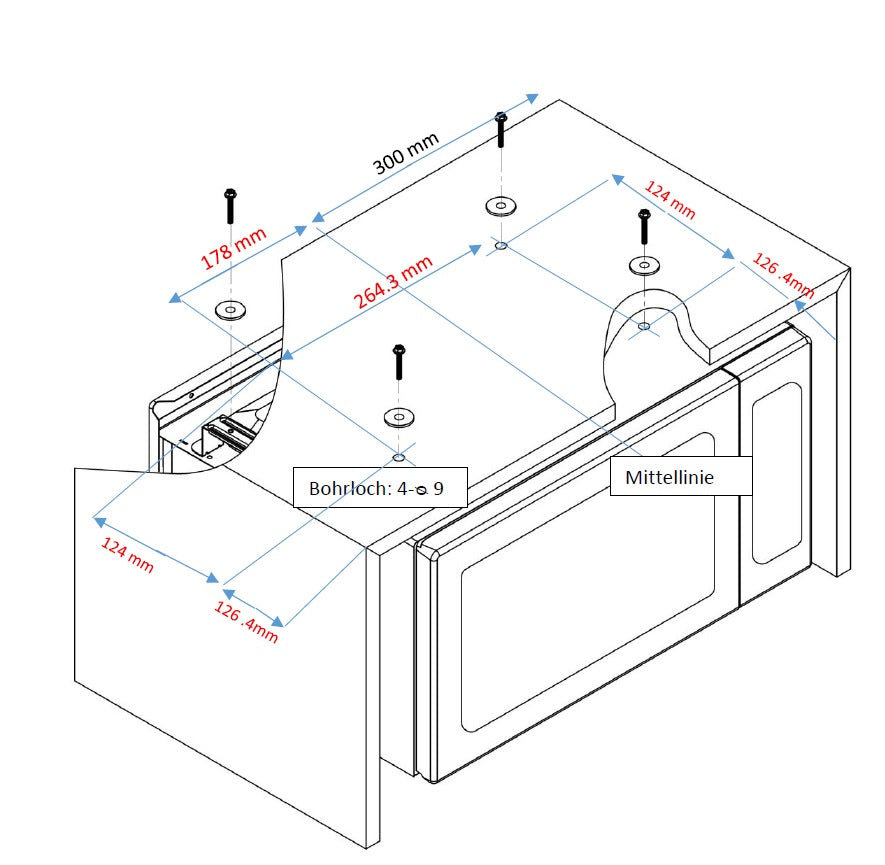 PKM Mikrowelle MW700-20 UB2 - silber, 700 Watt, Unterbau / Freistehend, 20 Liter