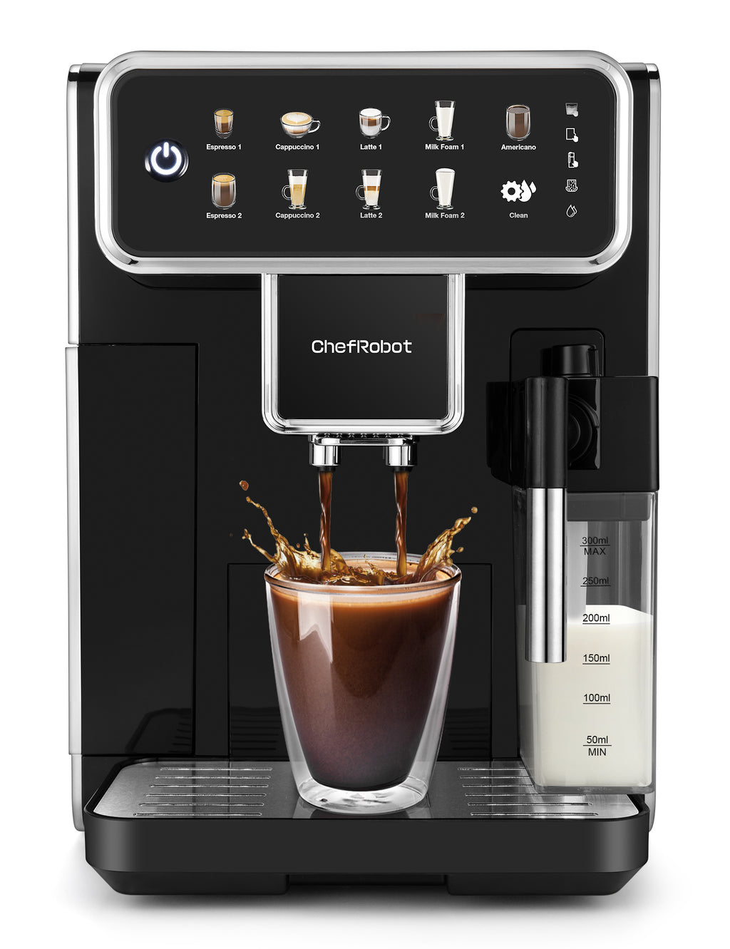 ChefRobot Espresso-Vollautomat, 4 Kaffeesorten, Touchscreen, 1,5 l, selbstreinigend