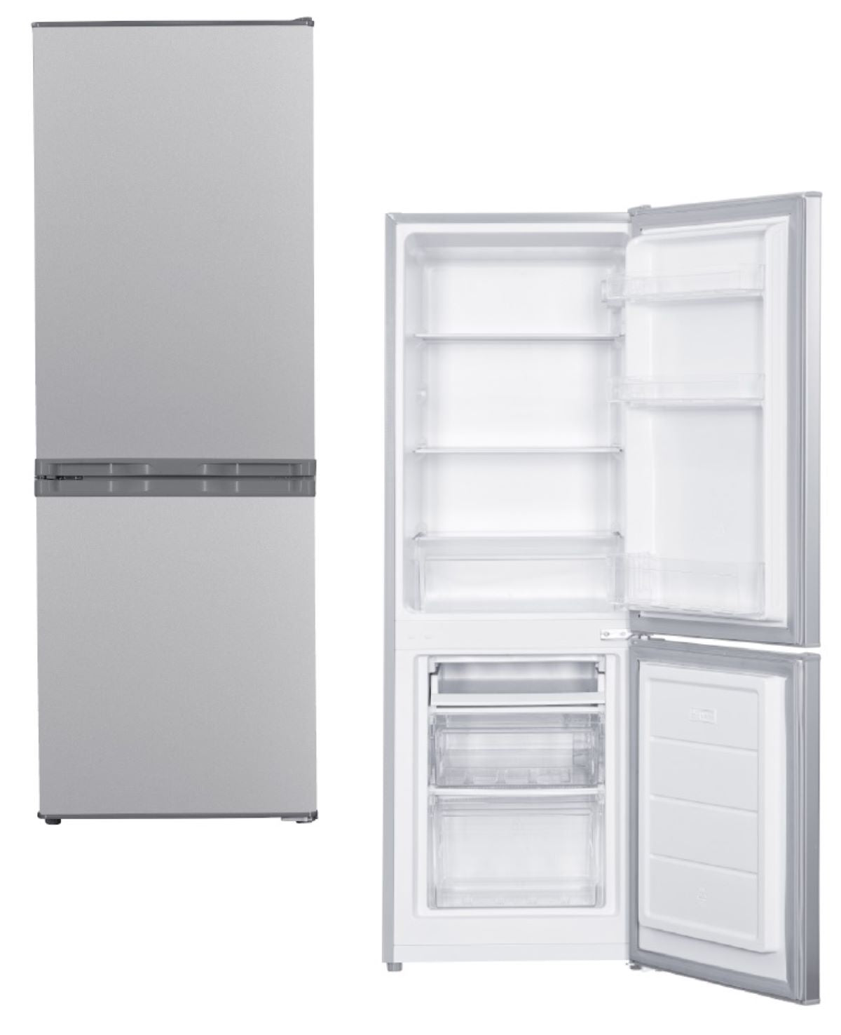 PKM Kühlgefrierkombination KG230KHEIX 173L Inox silber Kühlschrank LED