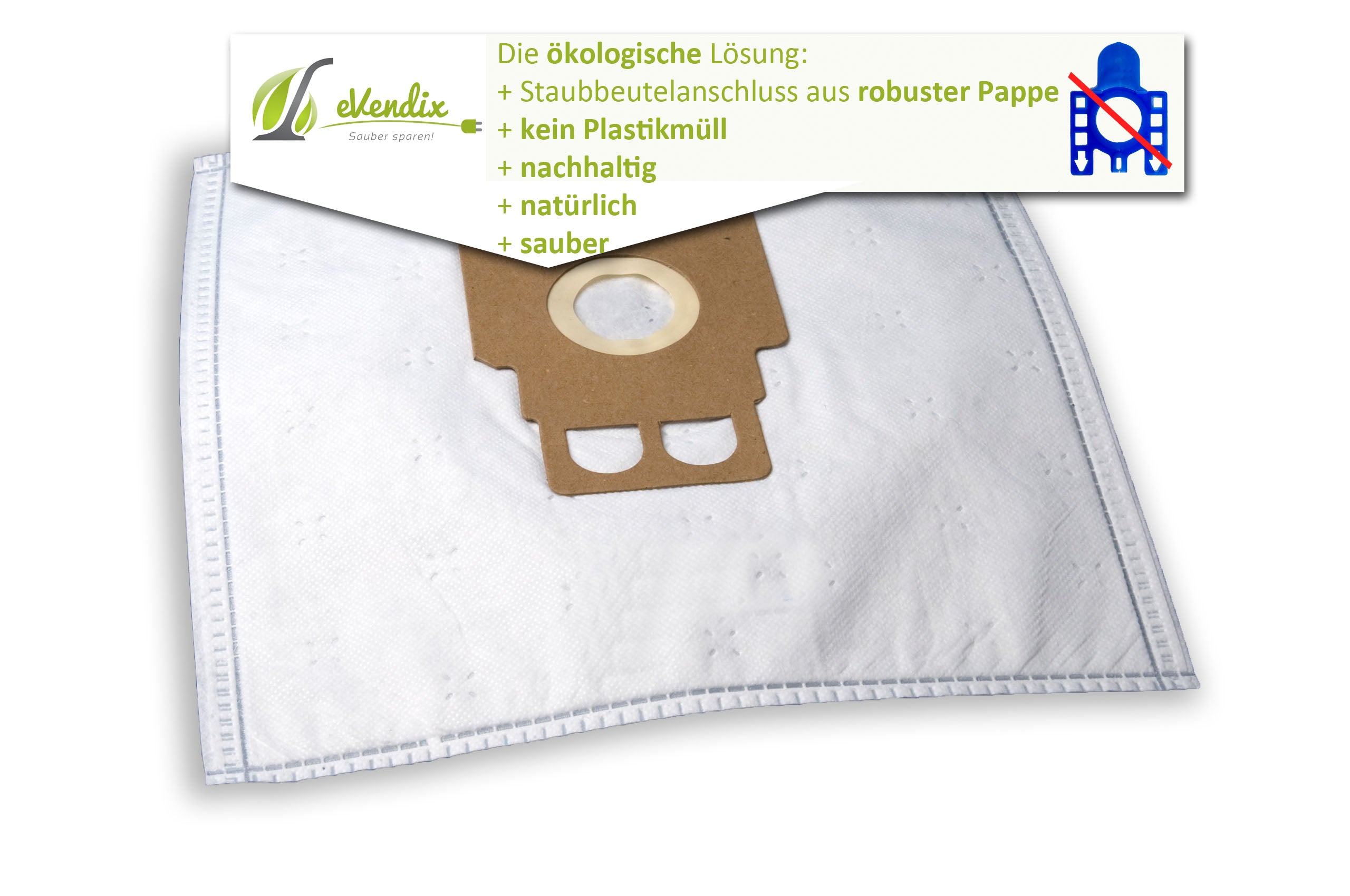 eVendix Staubsaugerbeutel eVac 08 - Inhalt 10 Stück + 1 Mikro-Filter