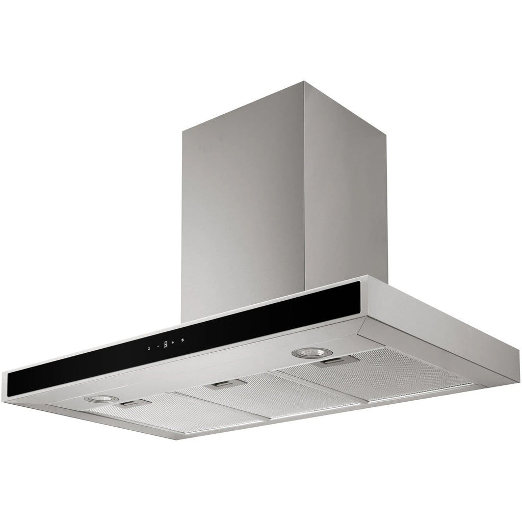 PKM Wandhaube 8090GH A+ 90 cm Edelstahl Glas schwarz