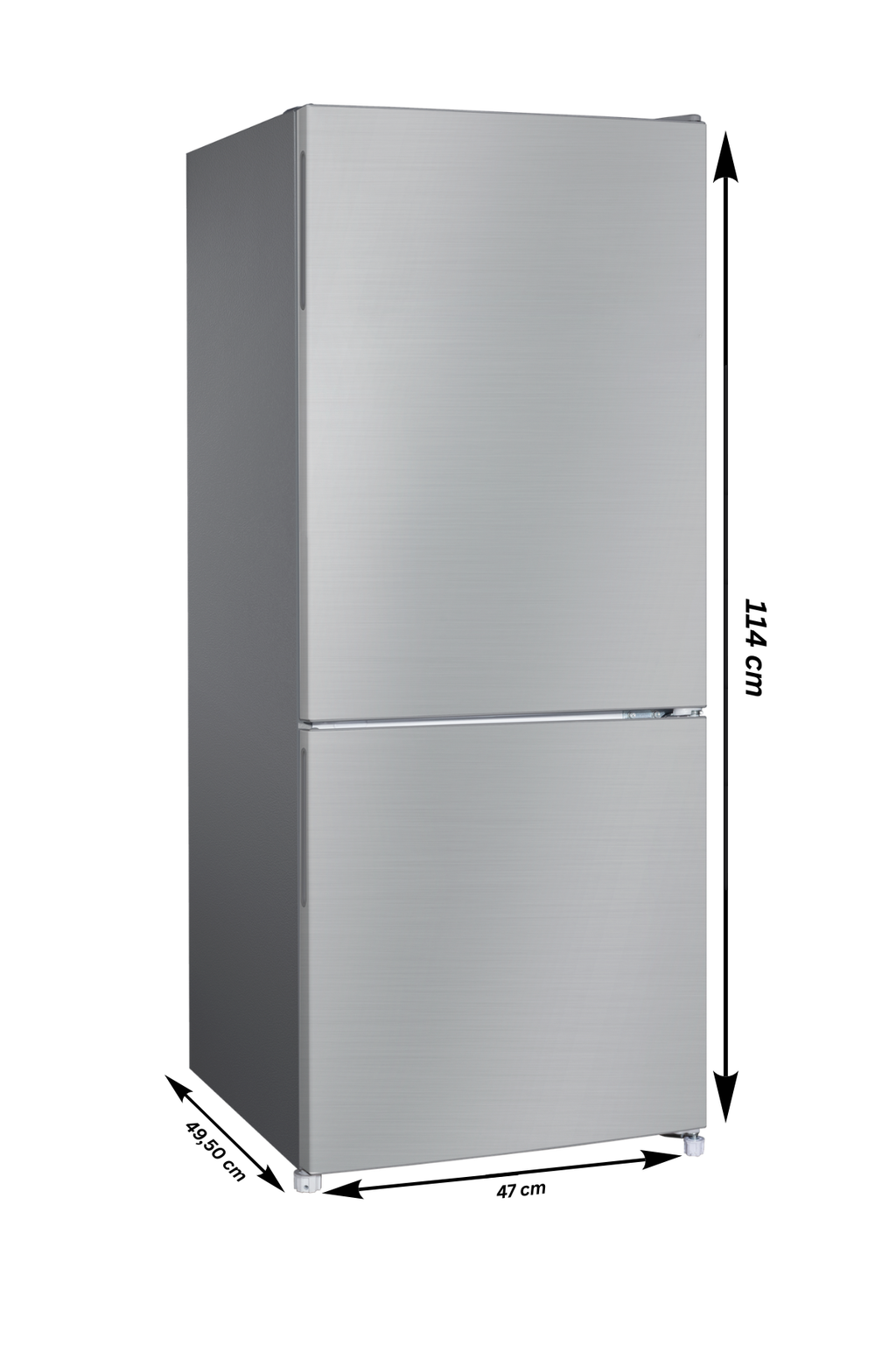 PKM Kühlgefrierkombination KHKG117ES Silber, 117 L – 4-Sterne-Gefrierfach, LED, 39 dB