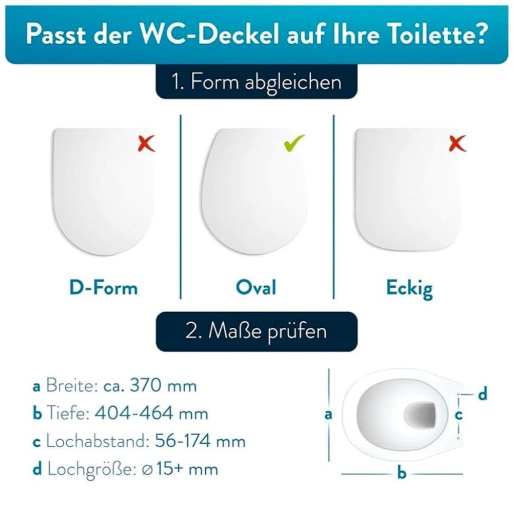 eVendix WC-Sitz Duroplast mit Absenkautomatik & Easy-Fix Clip-System