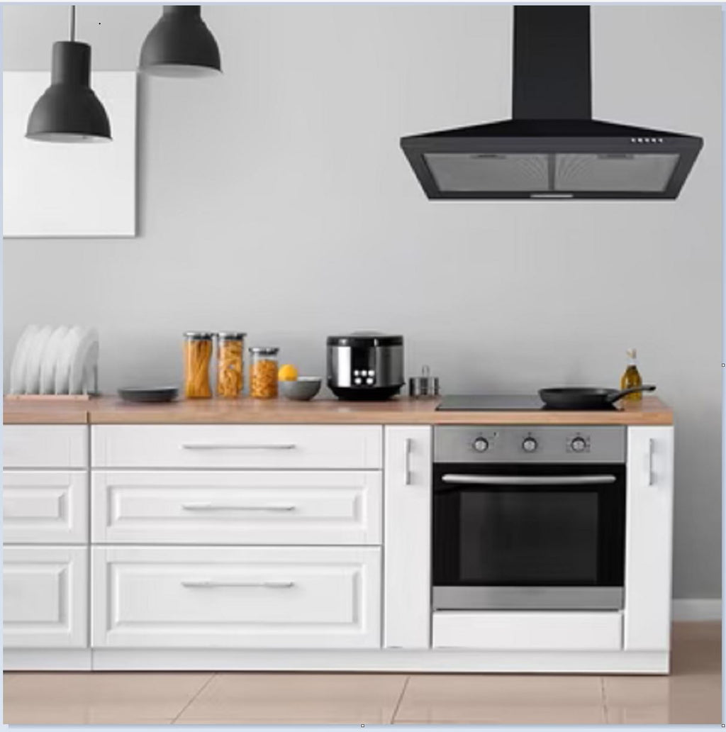 PKM Kaminabzugshaube 6091BH - 60cm, schwarz, LED, Wandesse, Dunstabzugshaube