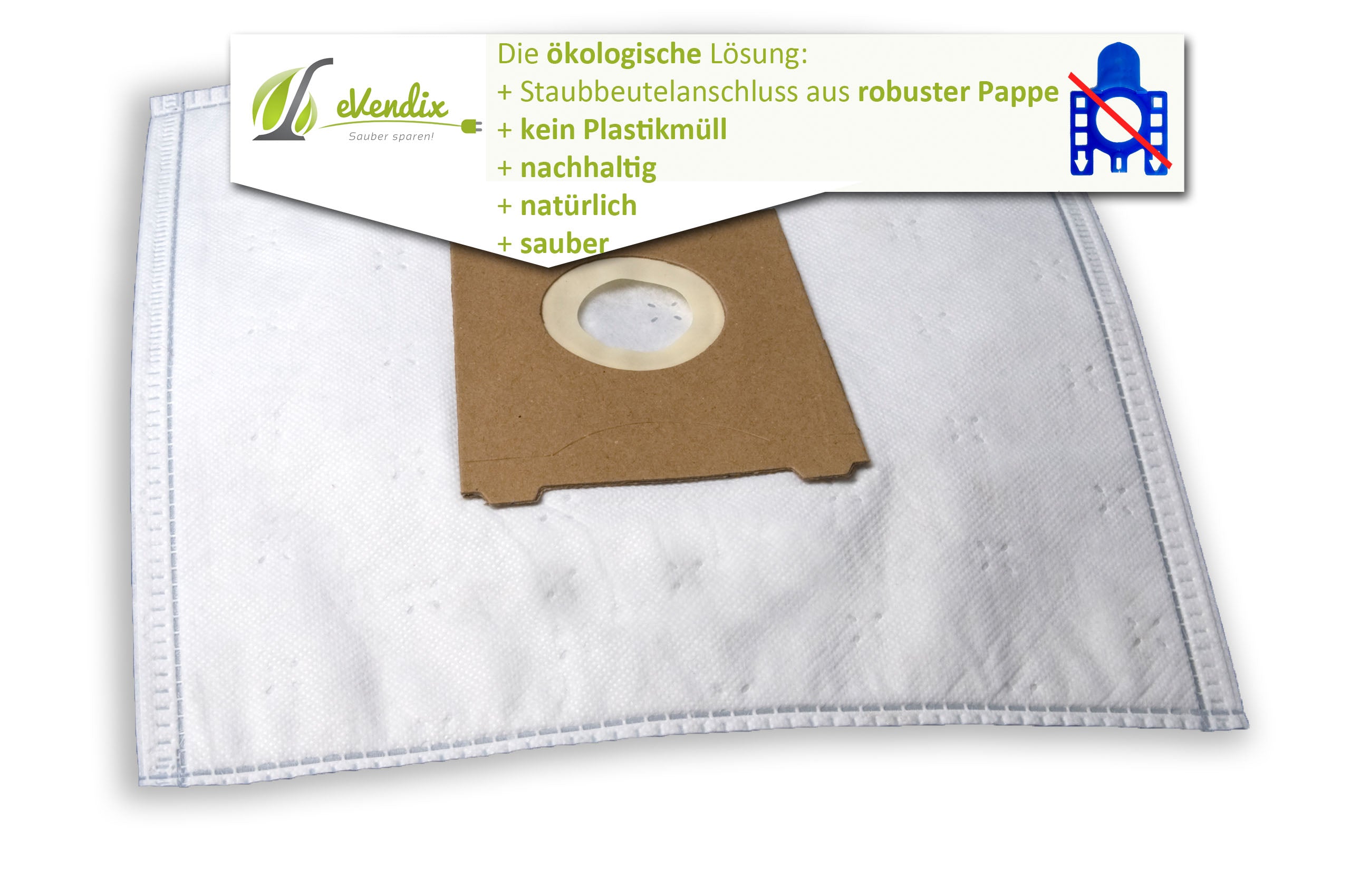 eVendix Staubsaugerbeutel eVac 03 - Inhalt 10 Stück + 1 Mikro-Filter