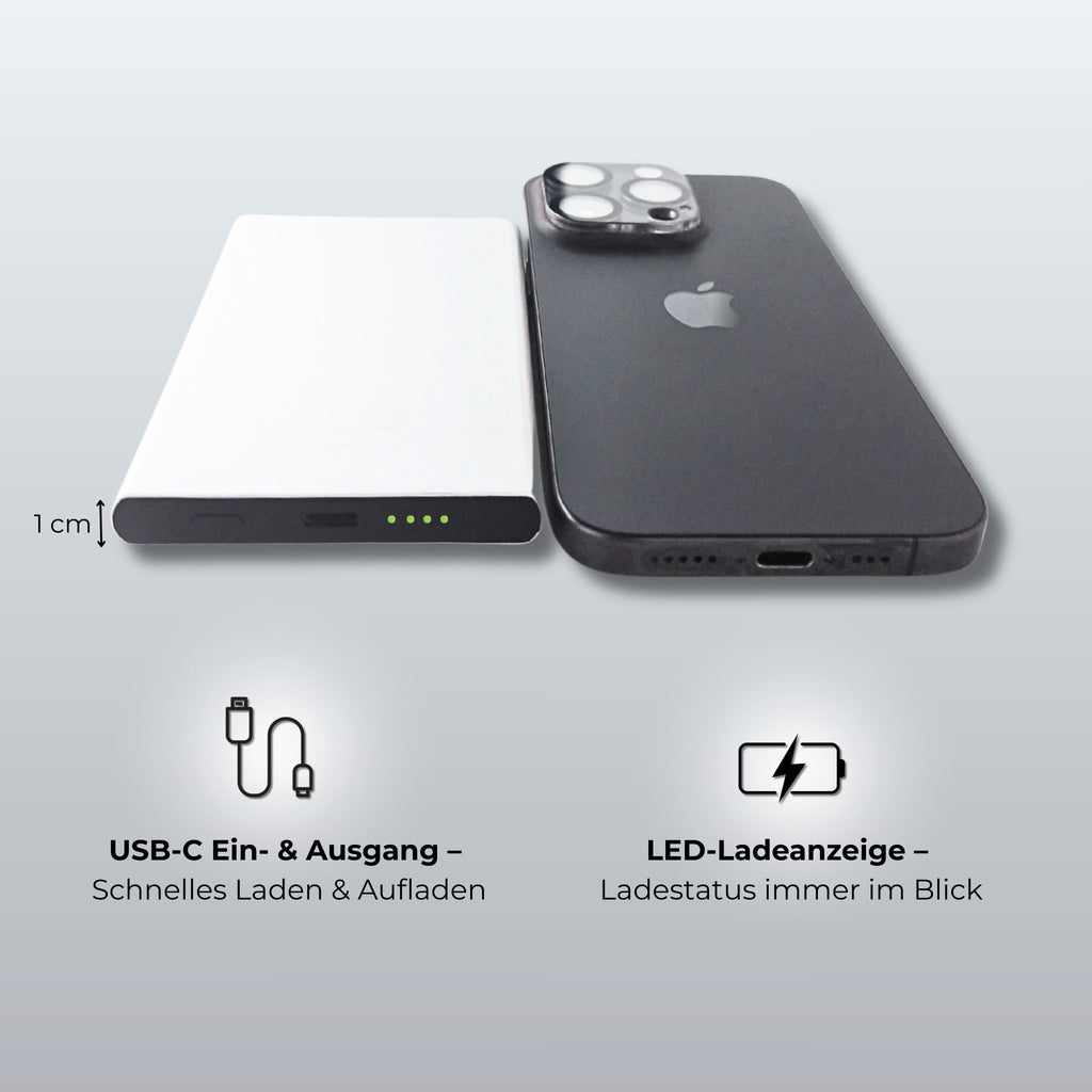 PHONIE Powerbank 5000 mAh MagSafe kabellos USB C