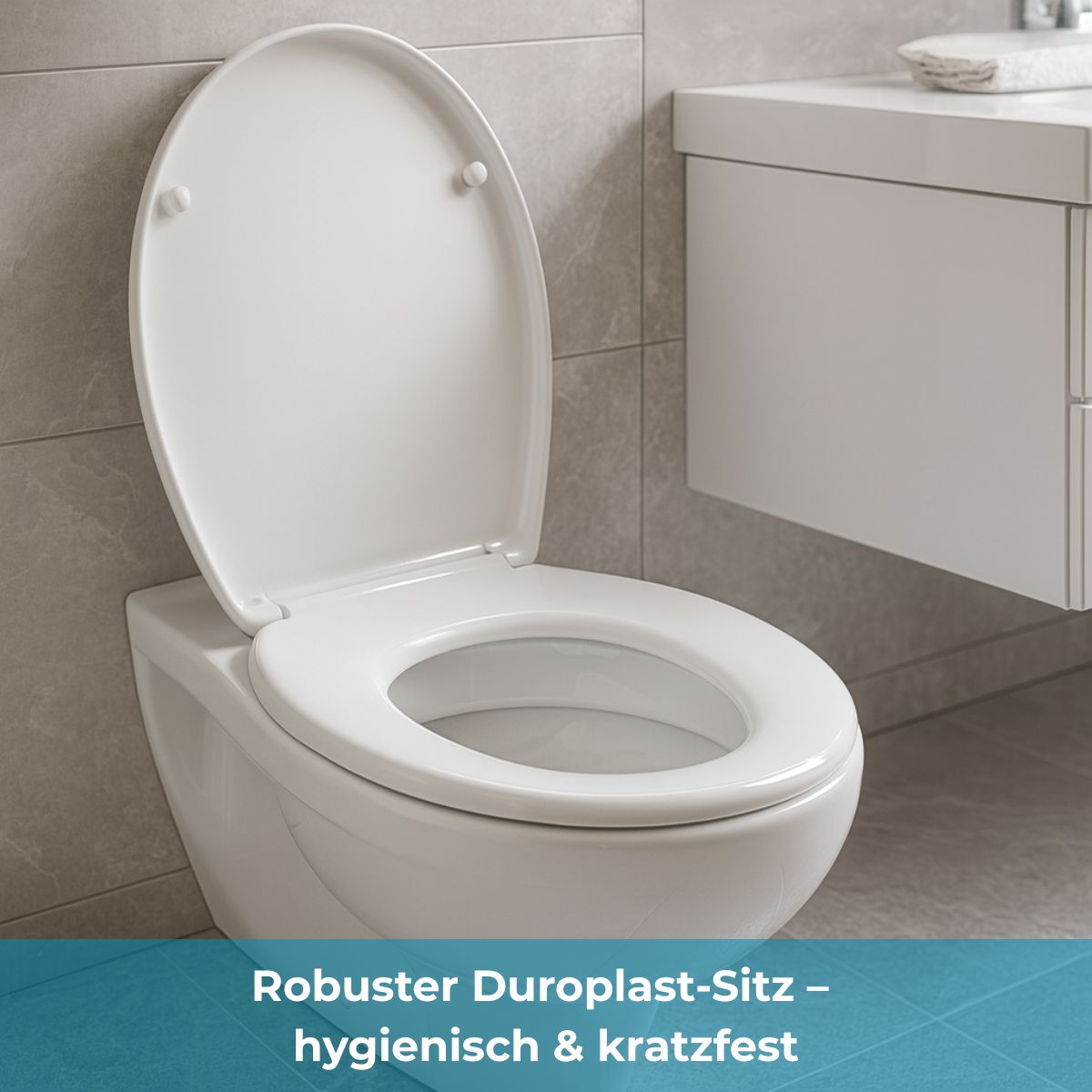eVendix WC-Sitz Duroplast mit Absenkautomatik & Easy-Fix Clip-System