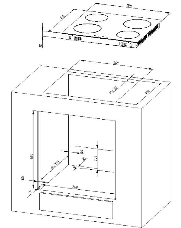 PKM Einbauherdset KH-BIC3-I-GK-IX-2 Edelstahl 60 cm Glaskeramik