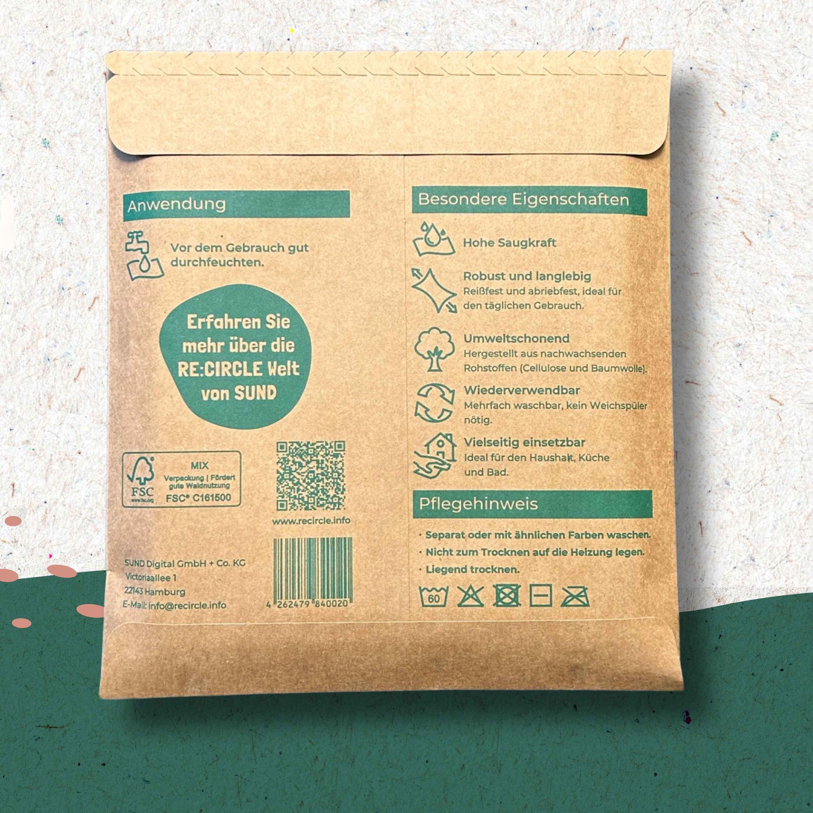 RE:CIRCLE nachhaltige Schwammtücher - 10er Pack - für Küche & Bad