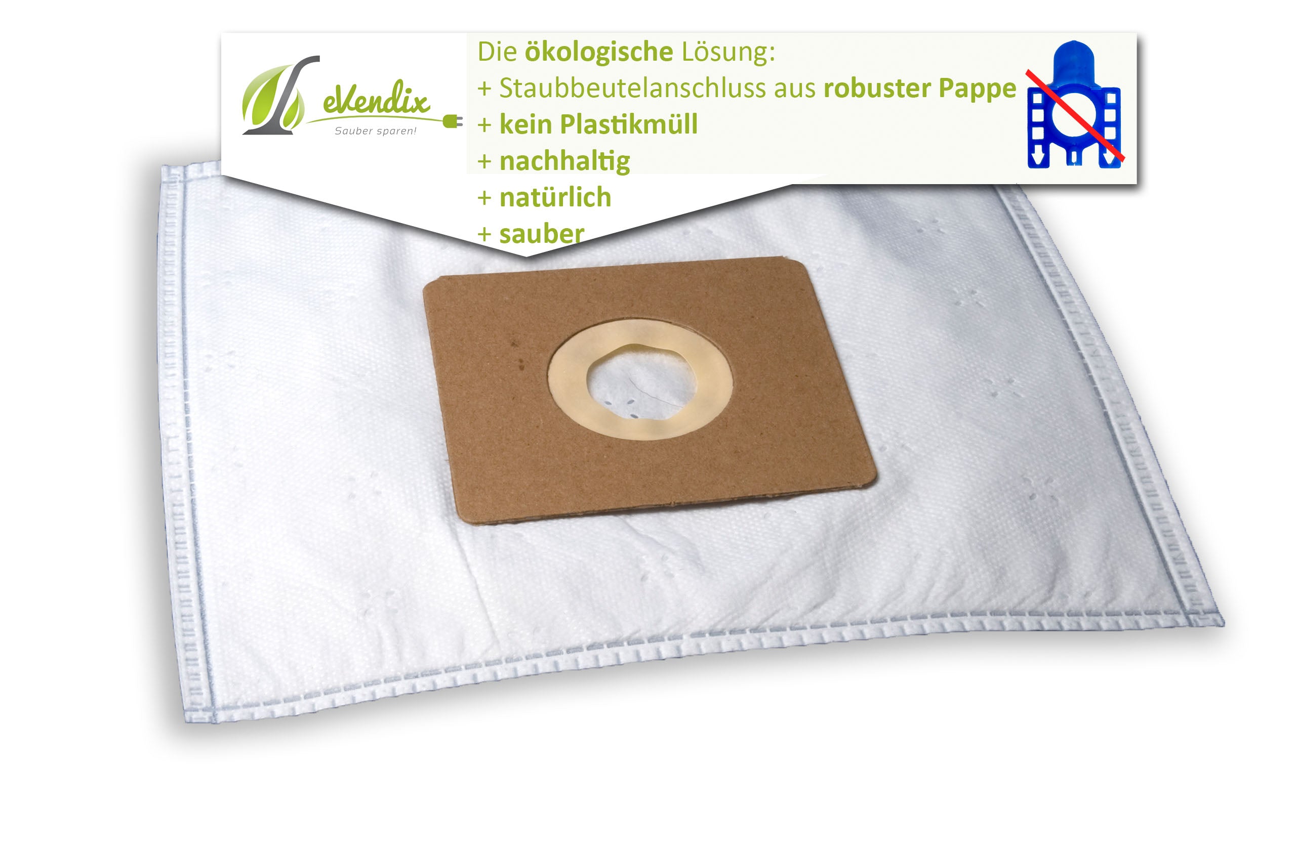 eVendix Staubsaugerbeutel eVac 01 - Inhalt 10 Stück + 1 Mikro-Filter