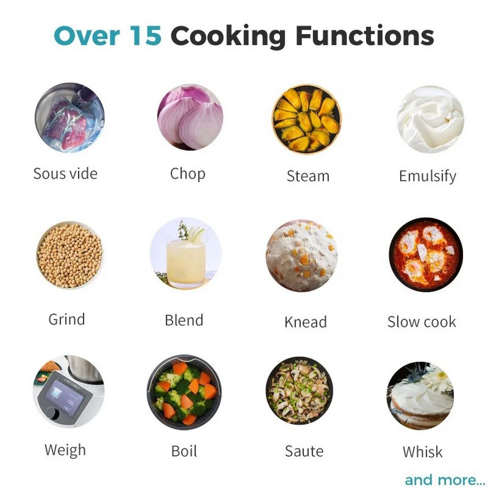 ChefRobot UltraCook CR-7, All-in-One-Küchenmaschine, smart 3 l, 7-Zoll-TFT-Bildschirm