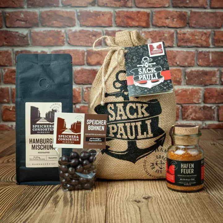 Speicher & Consorten Geschenkeset „Sack Pauli“ Kaffee, Gewürz & Schokolade
