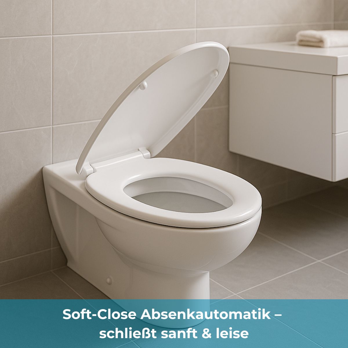 eVendix WC-Sitz Duroplast mit Absenkautomatik & Easy-Fix Clip-System