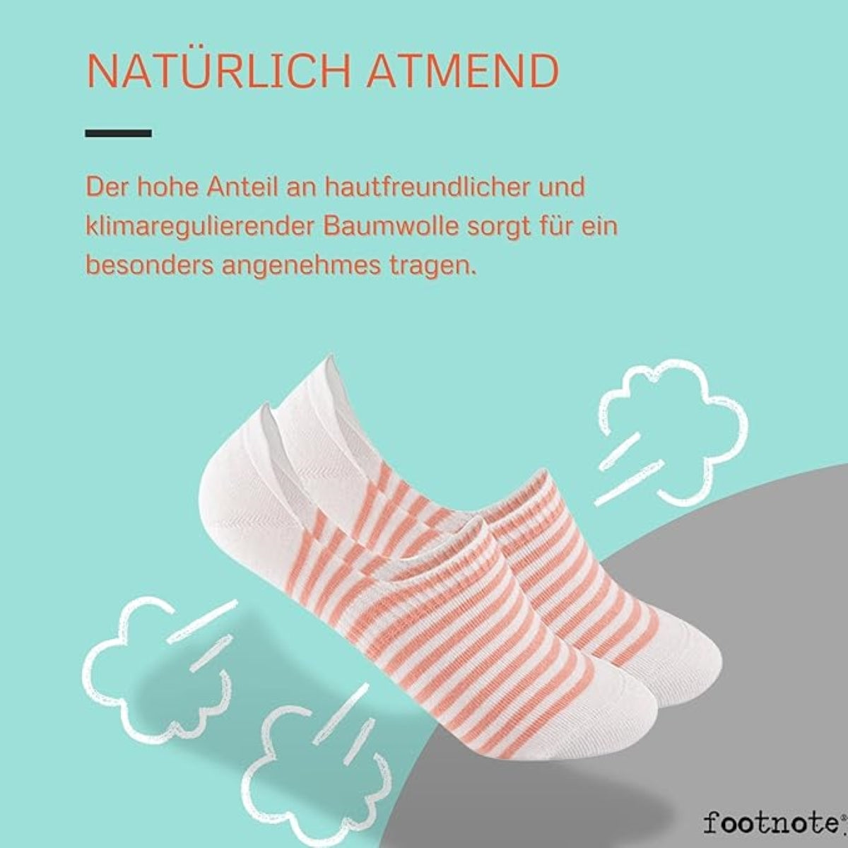 Footnote Füßlinge - unsichtbare Low Cut Sneakersocken mit Silikon - 8 Paar