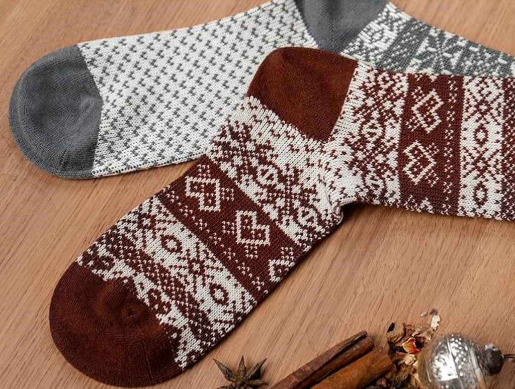 Footnote Wollsocken - 40% Wolle, atmungsaktiv und wärmend - 2 Paar (grau & rot)