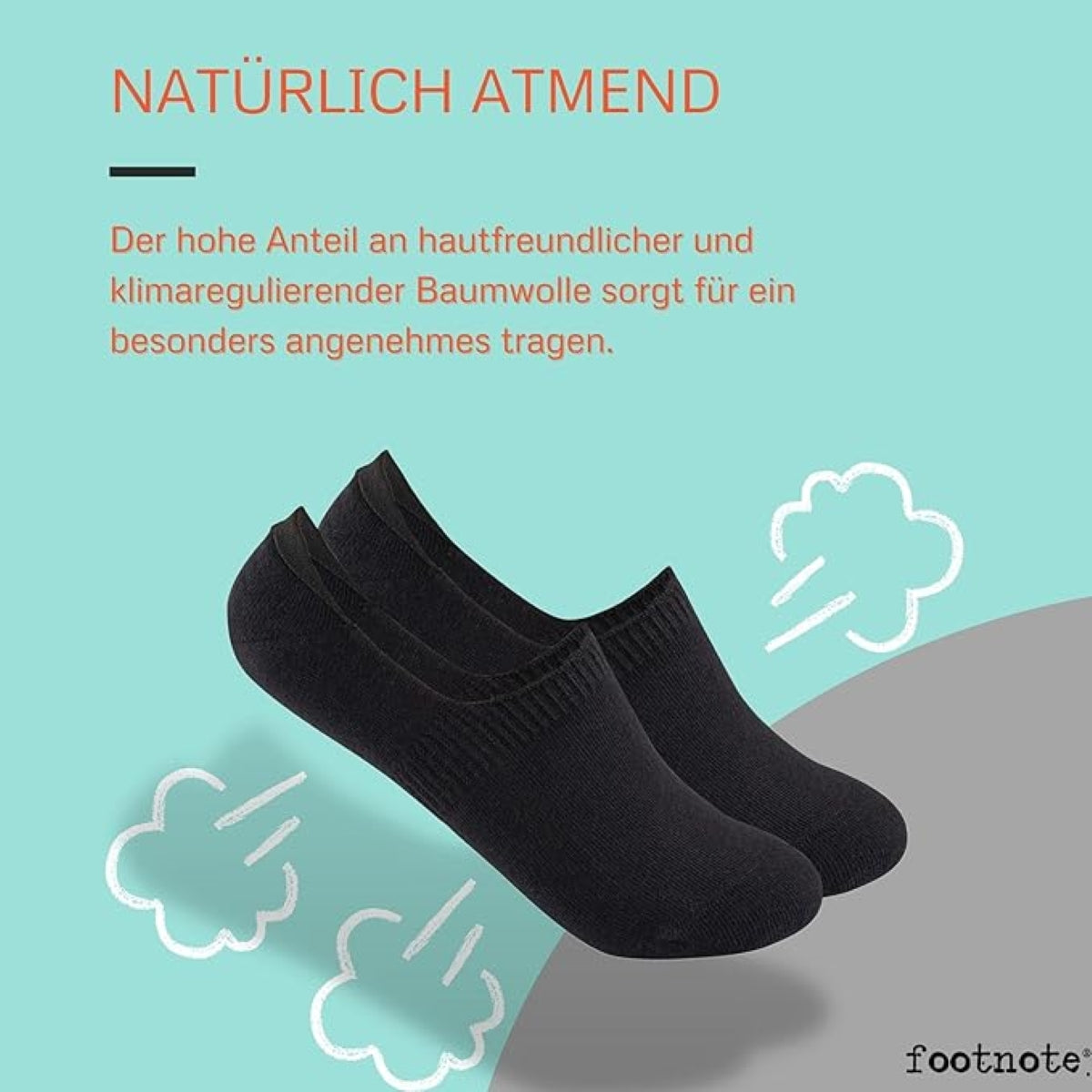 Footnote Füßlinge - unsichtbare Low Cut Sneakersocken mit Silikon - 8 Paar