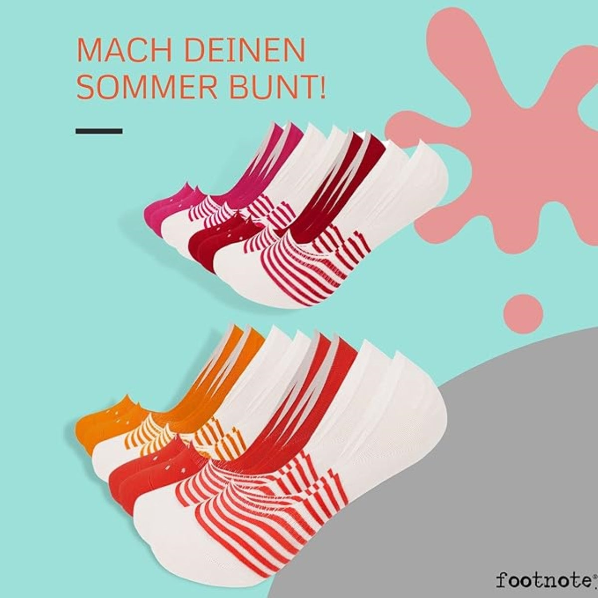Footnote Füßlinge - unsichtbare Low Cut Sneakersocken mit Silikon - 8 Paar