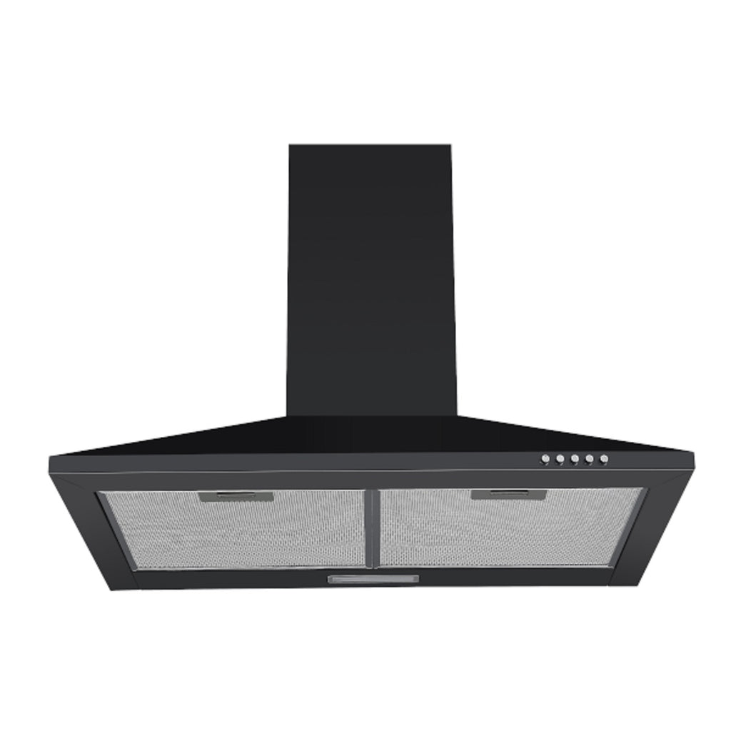 PKM Kaminabzugshaube 6091BH - 60cm, schwarz, LED, Wandesse, Dunstabzugshaube