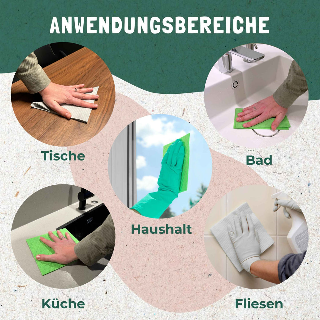 RE:CIRCLE nachhaltige Schwammtücher - 10er Pack - für Küche & Bad