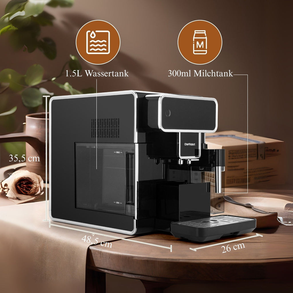 ChefRobot Espresso-Vollautomat, 4 Kaffeesorten, Touchscreen, 1,5 l, selbstreinigend
