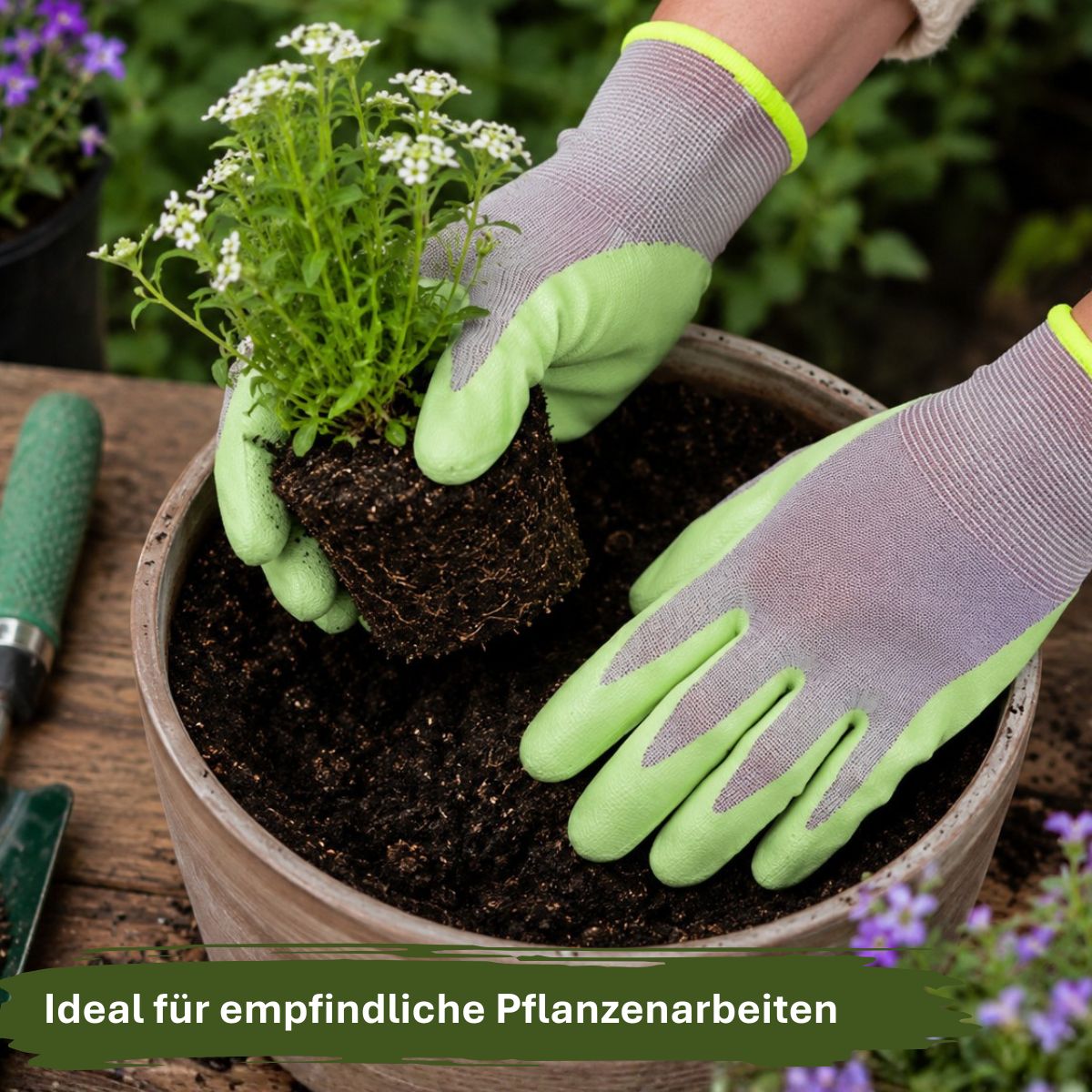 eVendix Gartenhandschuhe unisex mit Gripbeschichtung – Atmungsaktive Arbeitshandschuhe für Gartenarbeit, Pflanzen, Unkraut & Balkon – 10 Paar S Größe Rosa\Grau