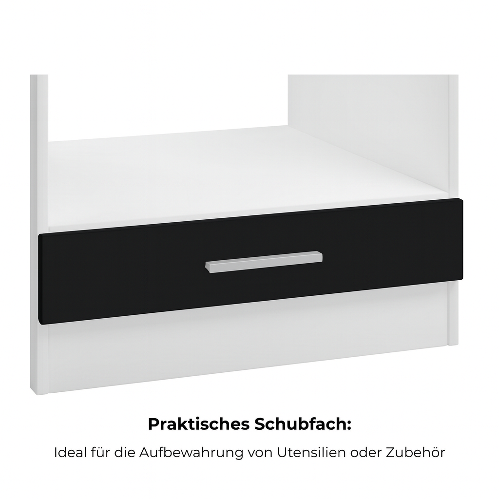 Kontor-Hermsen Unterschrank 60 cm Backofenschrank Schwarz