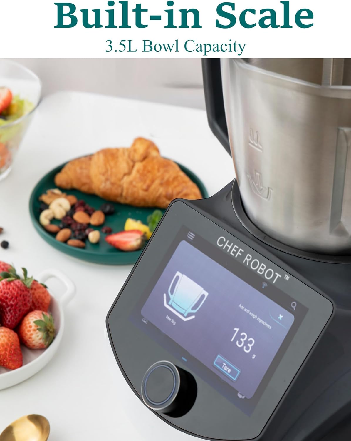 ChefRobot UltraCook CR-7, All-in-One-Küchenmaschine, smart 3 l, 7-Zoll-TFT-Bildschirm