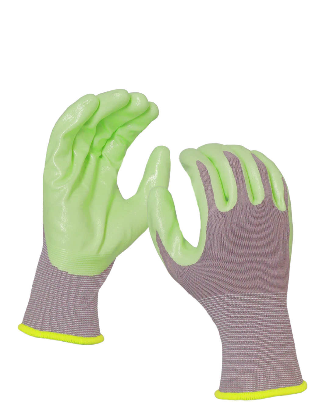 eVendix Gartenhandschuhe unisex mit Gripbeschichtung – Atmungsaktive Arbeitshandschuhe für Gartenarbeit, Pflanzen, Unkraut & Balkon – 10 Paar S Größe Grün\Grau