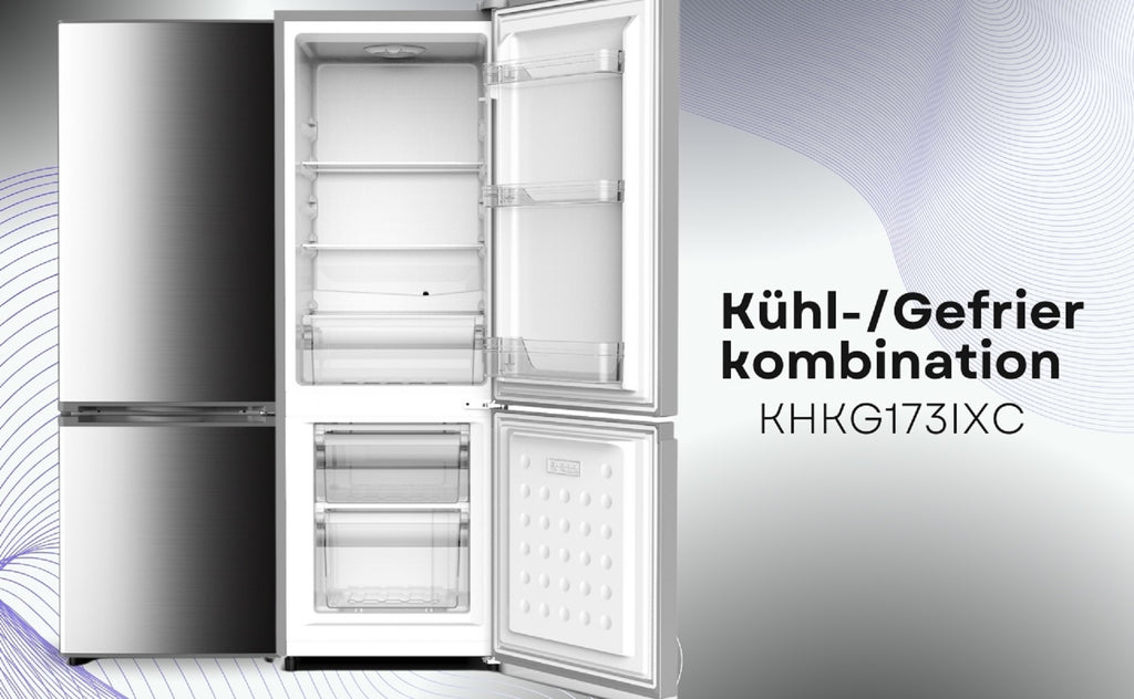 PKM Kühl Gefrierkombination KHKG173IXC Inox 161 L LED
