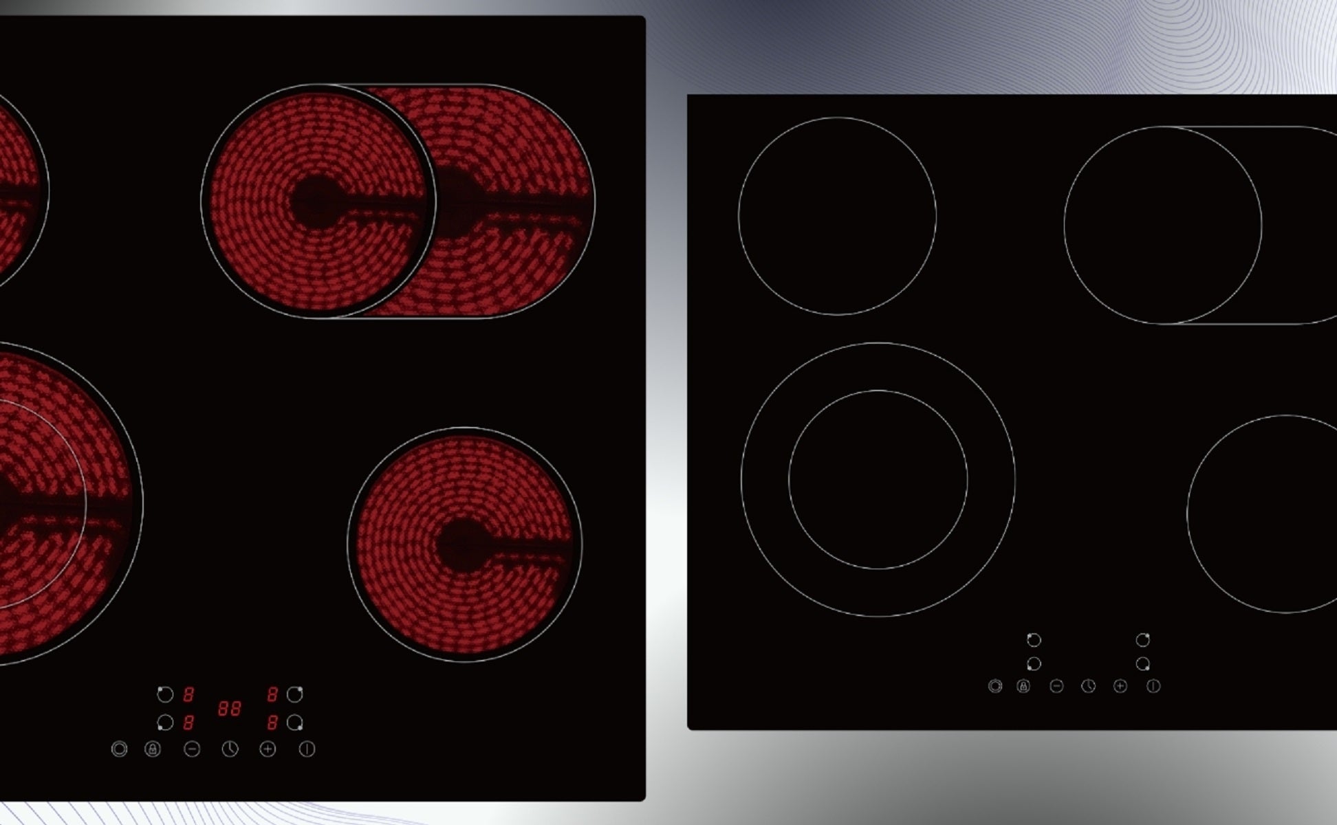 PKM Kochfeld KHKF4-2KB G, autark Einbau 60cm Glaskeramik Bräterzone