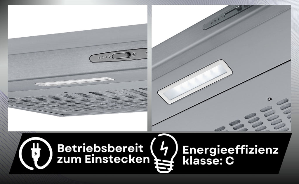 PKM Unterbauhaube KHU-602-H 60cm elegante Dunstabzugshaube Abzugshaube