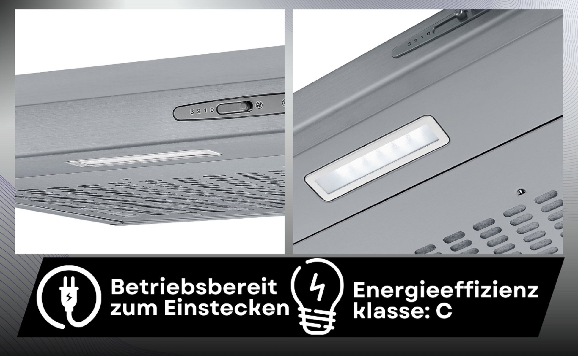 PKM Unterbauhaube KHU-602-H 60cm elegante Dunstabzugshaube Abzugshaube