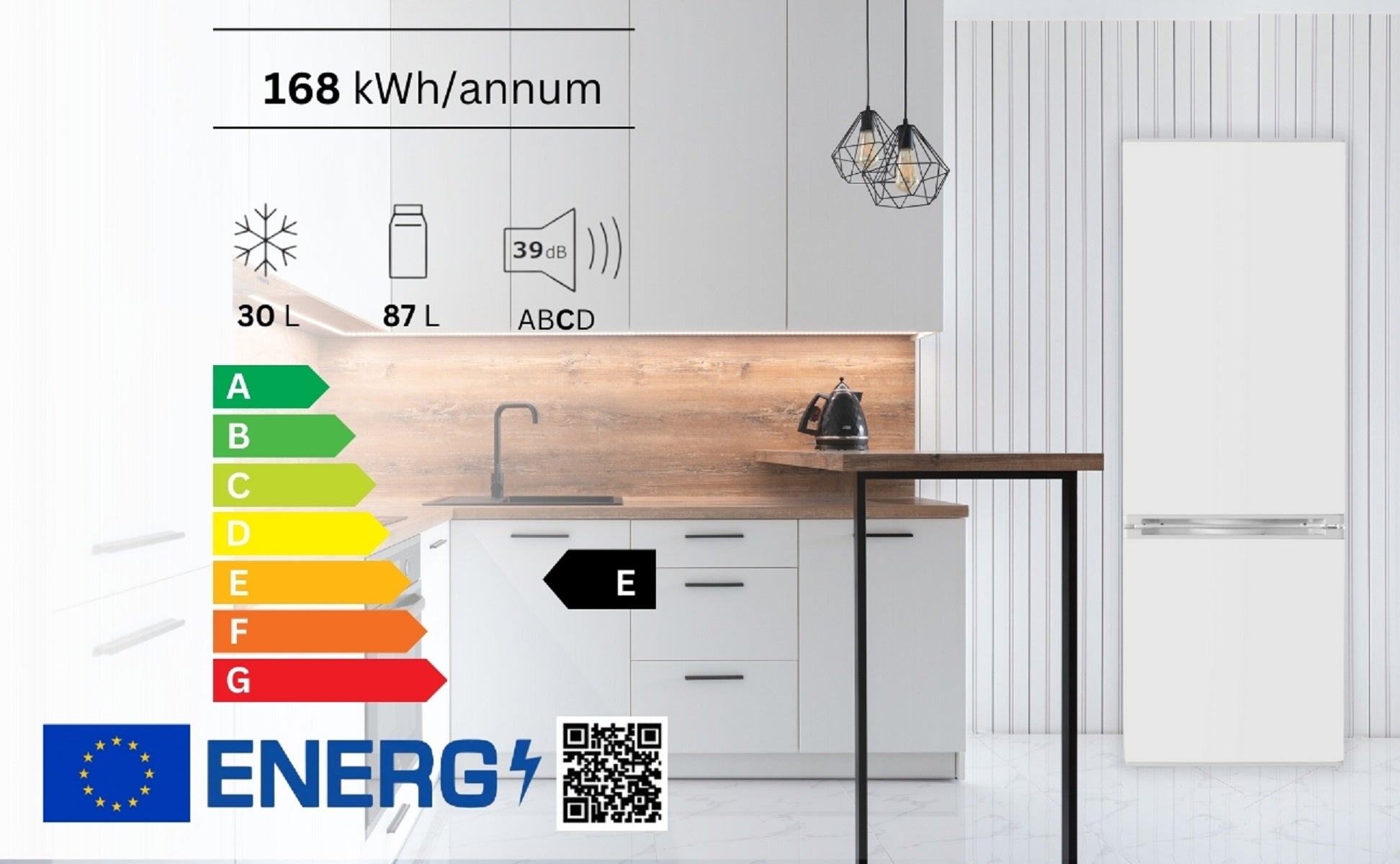 PKM Kühlgefrierkombination KHKG173WC weiß 161L Kühlschrank LED
