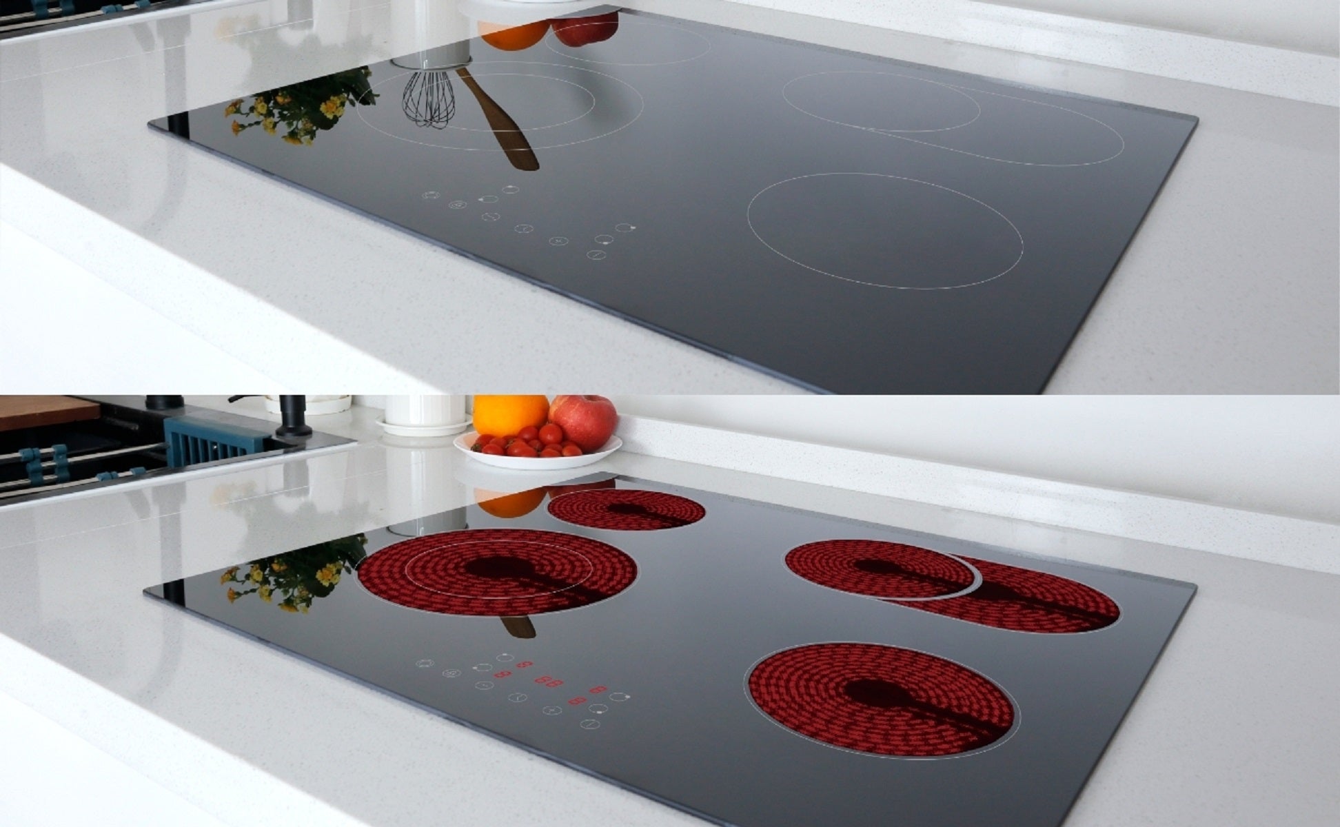 PKM Kochfeld KHKF4-2KB G, autark Einbau 60cm Glaskeramik Bräterzone