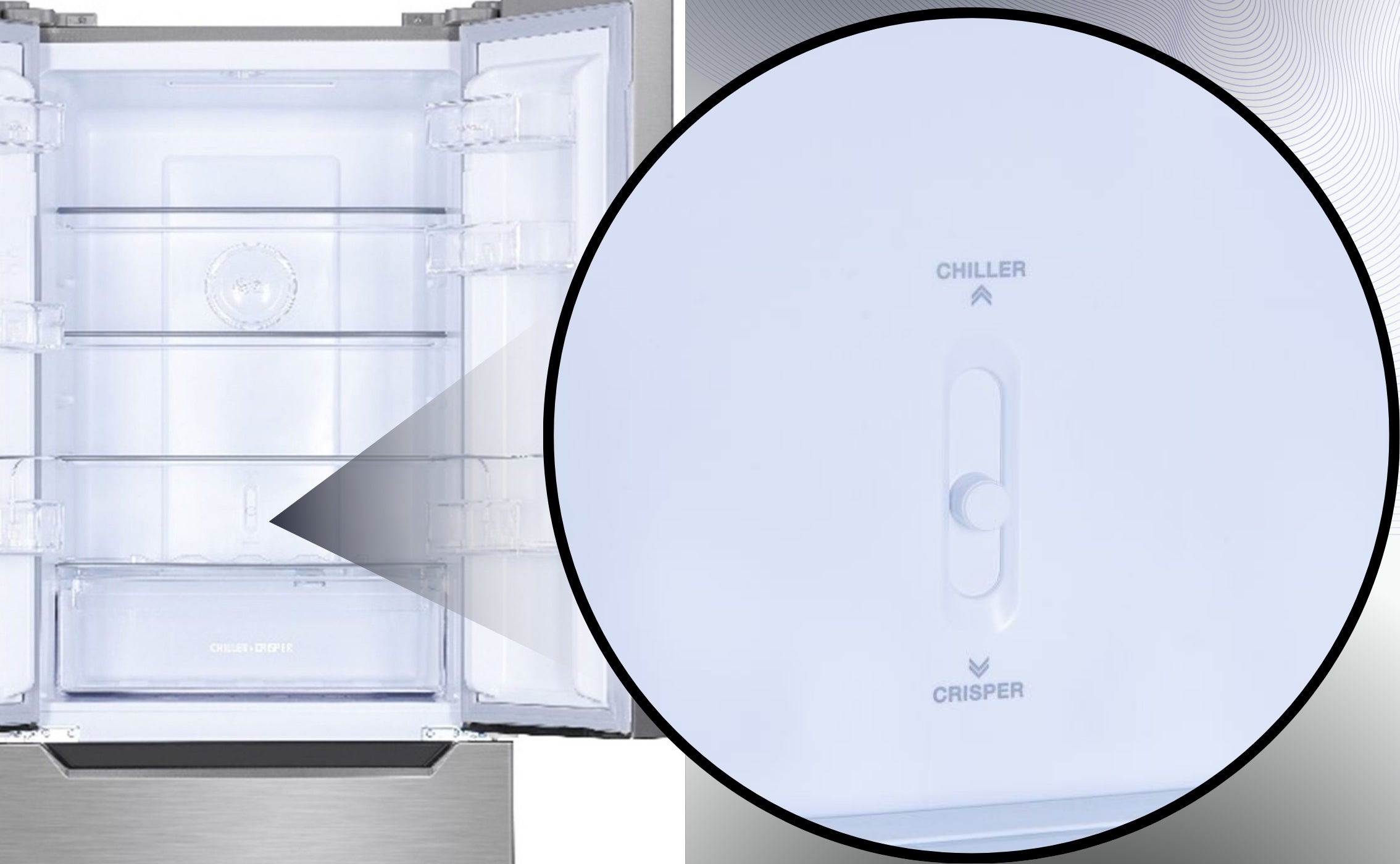 PKM KHFD350ENFIX Frenchdoor Kühlschrank – 320 L, NoFrost, TouchControl, Schubladen, Inox-Design