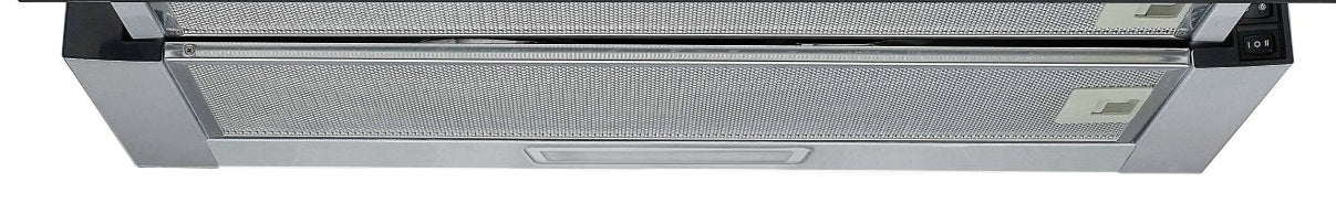 PKM Flachschirmhaube UBH6002-2H - 60cm, silber, Edelstahlblende, ausziehbar