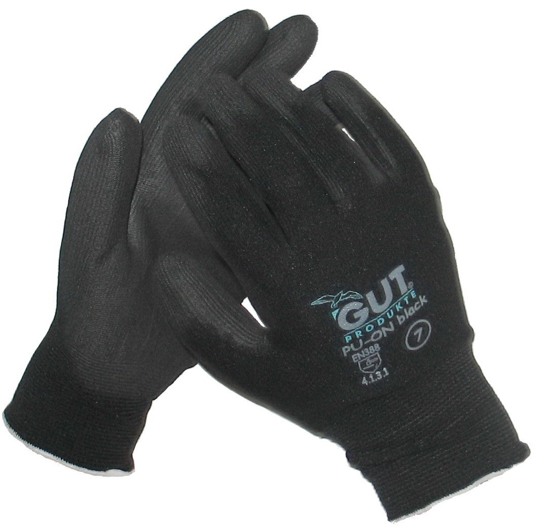 GUT PU-ON Black Arbeitshandschuhe 12 Paar PU Gr. 9–11