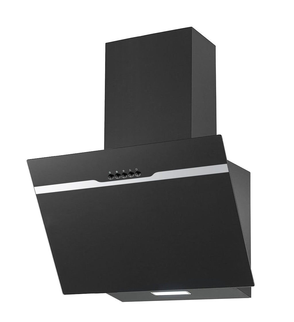 PKM Kopffreihaube DSH60-BL 60cm Glas schwarz Dunstabzugshaube Umluft Abluft LED