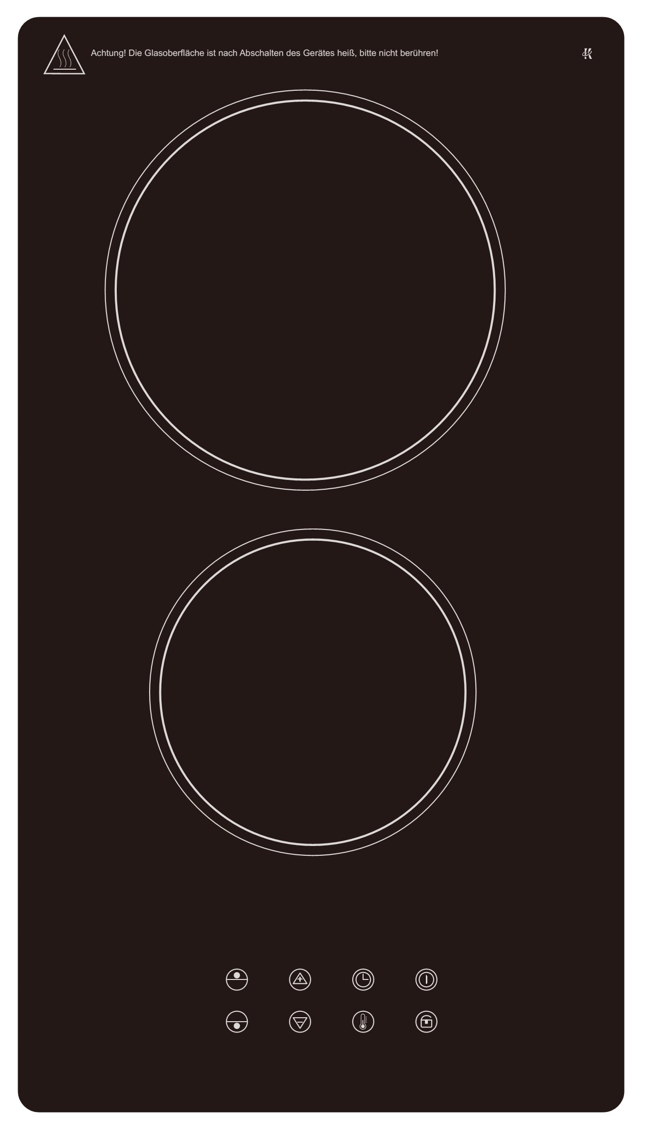 PKM Doppelkochfeld EB-DCF-2X - autark, flach, Glaskeramik, Domino 2 Kochfelder