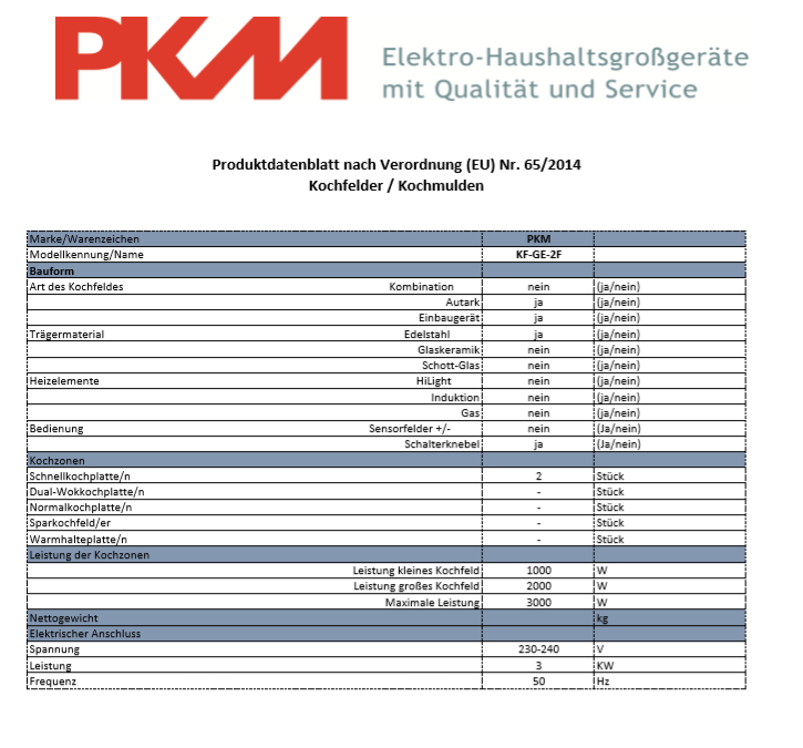 PKM Doppelkochfeld KF-GE-2F - autark, Doppelkochplatte, Edelstahl, 2 Kochfelder