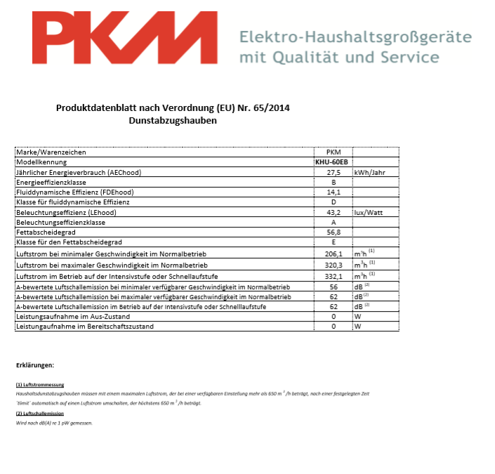PKM Flachschirmhaube KHU-60EB 60cm Dunstabzugshaube ausziehbar Edelstahlblende