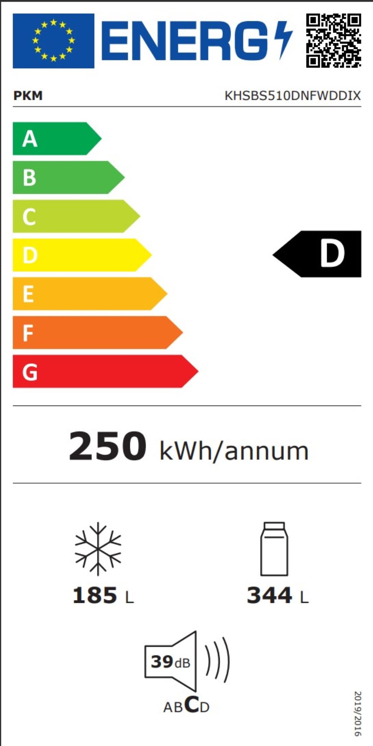 PKM Side by Side Kühlschrank KHSBS510DNFWDDIX - 529 L, Wasserspender
