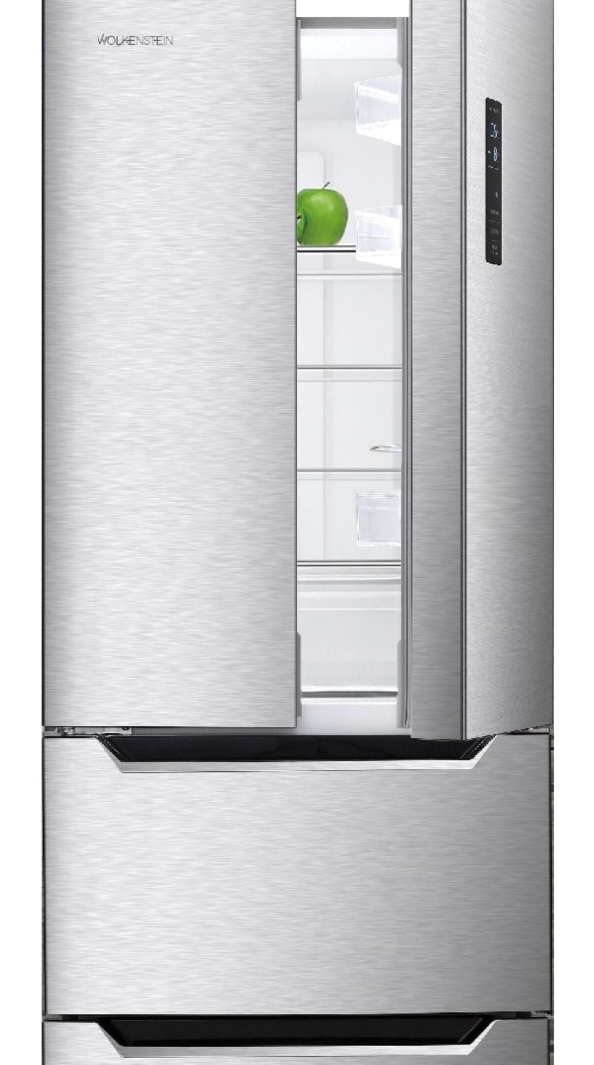 PKM KHFD350ENFIX Frenchdoor Kühlschrank – 320 L, NoFrost, TouchControl, Schubladen, Inox-Design