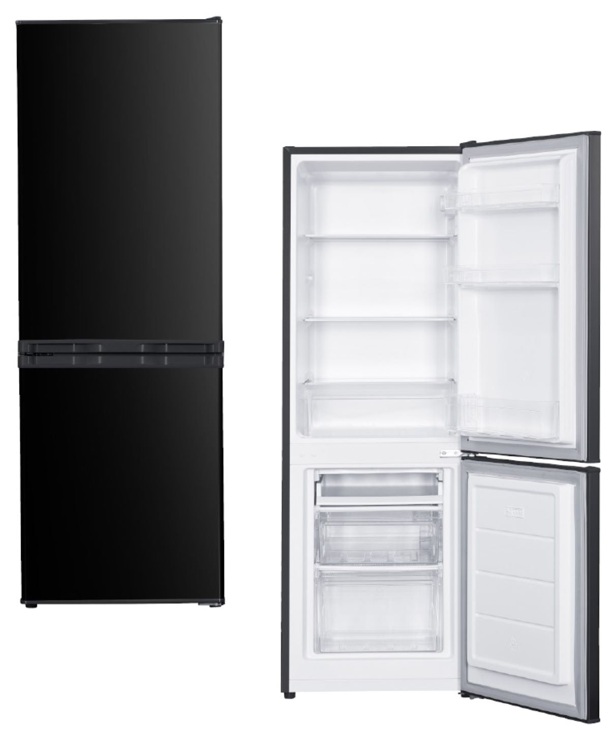 PKM Kühlgefrierkombination KG230KHEB schwarz 173L Kühlschrank LED