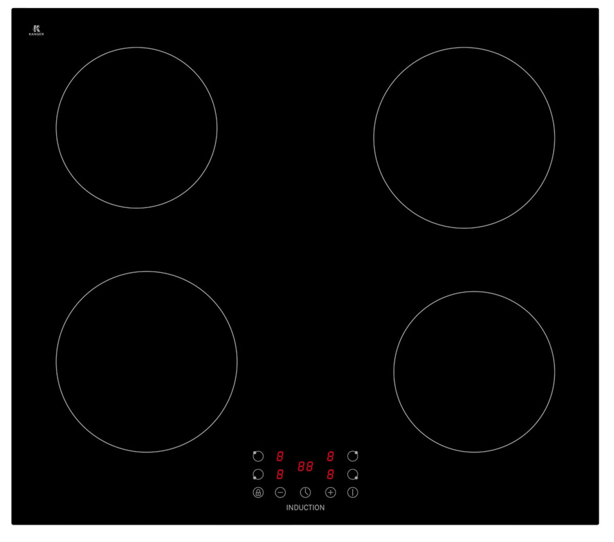 PKM Induktionskochfeld IF4BG 60cm autark Touch rahmenlos Glaskeramik